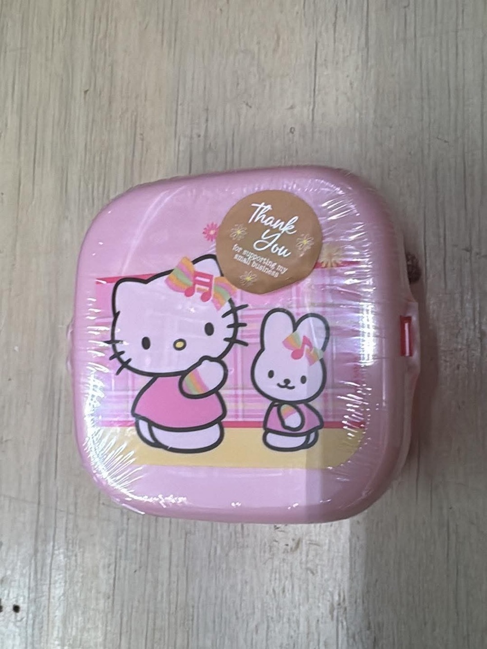 Hello Kitty Pink Compact Accessory Case with Bunny Design